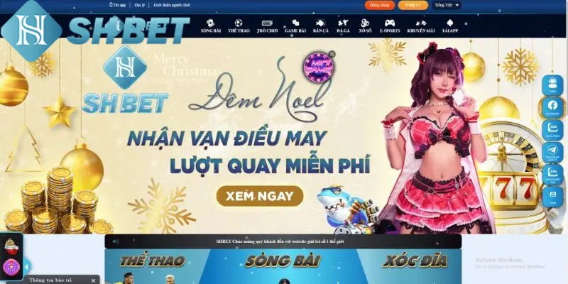 Giao diện của trang web SHBET được thiết kế hiện đại